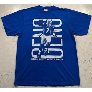 Seattle Seahawks Geno Smith T-Shirt Mens Large Blue Cotton Graphic Logo NFL Tee